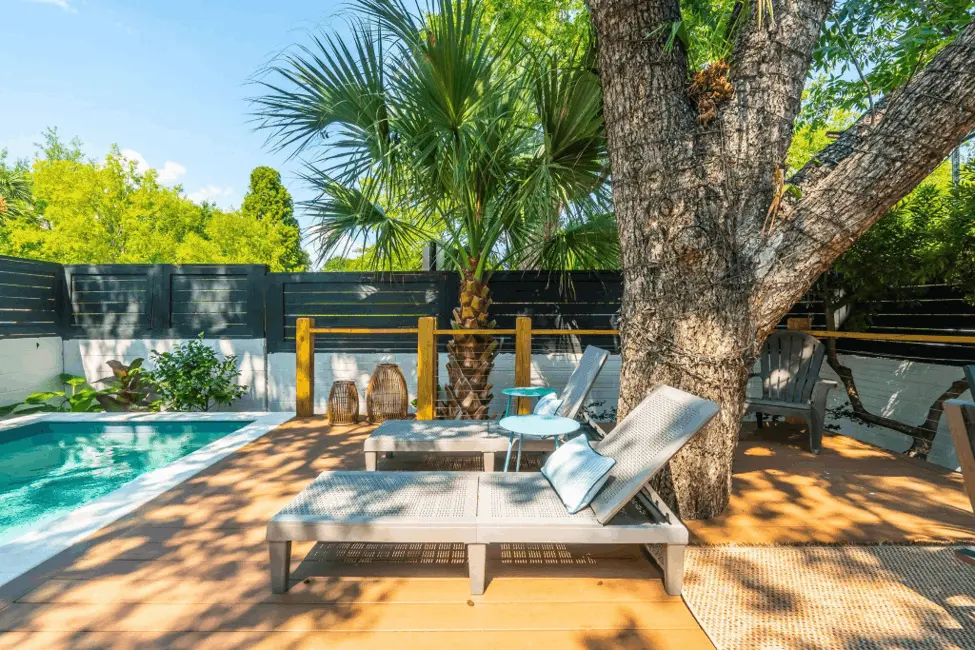 The private heated saltwater pool is open year round!