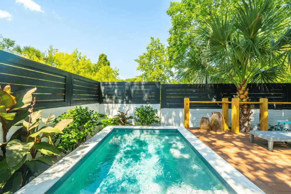 a private saltwater plunge pool - your backyard escape in the heart of Charleston.
