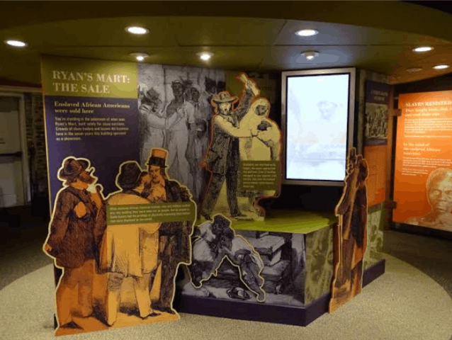 A historical display titled 